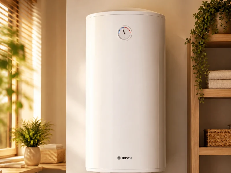Bosch elektrische boiler aan de wand in een badkamer